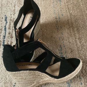 JustFab Black Wedges